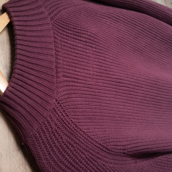 American Eagle Maroon Chunky Knit Button Collar Sweater Sz XXL Men of - Picture 13 of 17